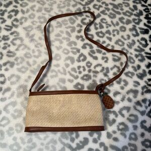 Etienne Aigner Beige Woven Straw Bag